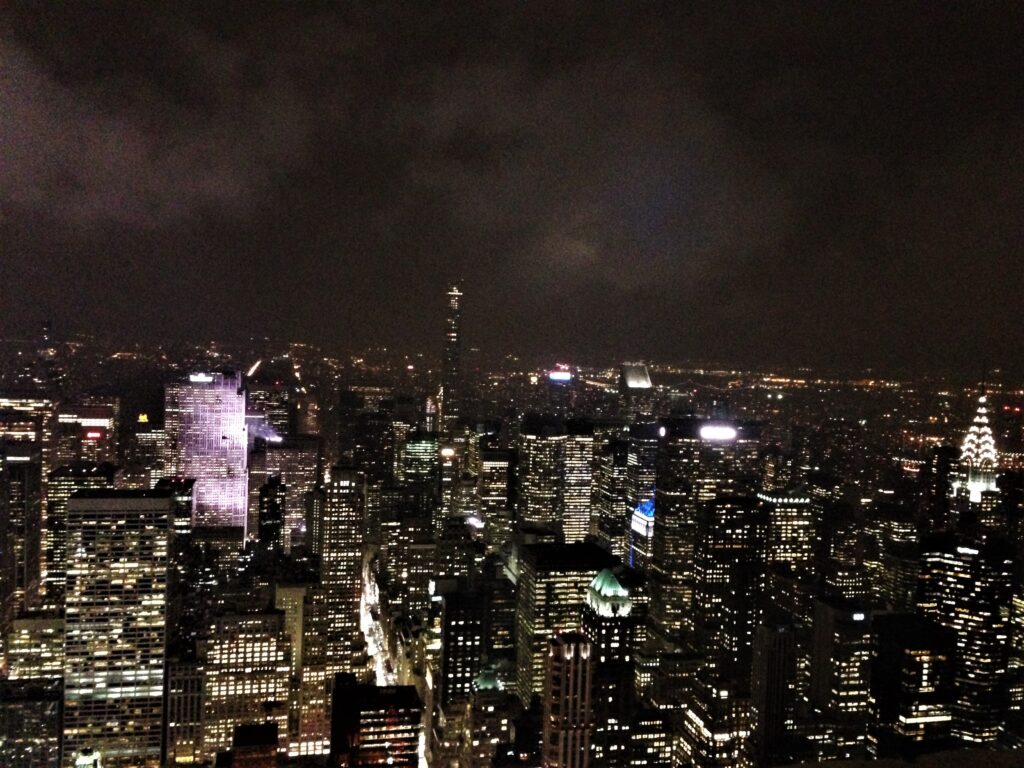 私がエンパイアステートビルディングから見たニューヨークの夜景を撮影した写真